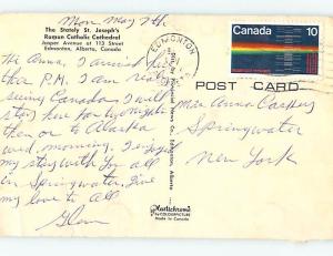 Slightly Warped Postcard Pre-1980 ST. JOSEPH'S CHURCH Edmonton Alberta AB G3978