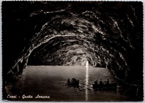 Capri ~ Grotta Azzurra Italy Underwater Cave Real Photo RPPC Postcard