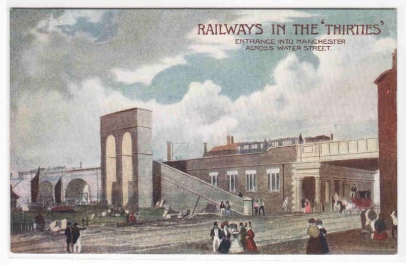 Manchester UK Railway Station 1830s L&NW London North Western 1910c postcard