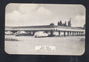 MUNCIE INDIANA GRAY'S MOTEL OLD CARS VINTAGE ADVERTISING POSTCARD