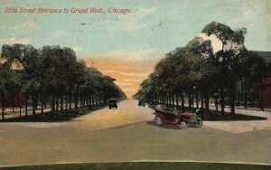 Vintage Postcard 1911 35Th Street Entrance To Grand Boulevard Chicago Illinois