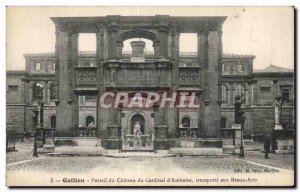 Old Postcard Gaillon Cardinal Amboise castle Portal carries the Fine Arts