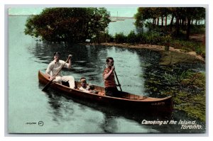 Canoeing at the Island Toronto Ontario Canada  DB Postcard T6