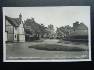 Cambridgeshire GRANTCHESTER Byron Lodge & Churh Old RP Postcard by Walter Scott