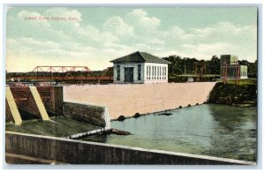 c1910 Lowell Dam Exterior Building Bridge Galena Kansas Vintage Antique Postcard