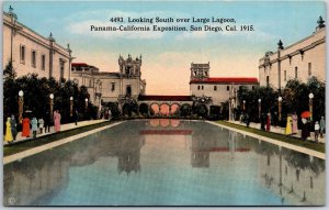 Looking South Over Large Lagoon Panama-California Exposition San Diego Postcard