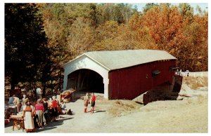 Narrows Covered Bridge Turkey Run State Park Indiana Vintage Postcard