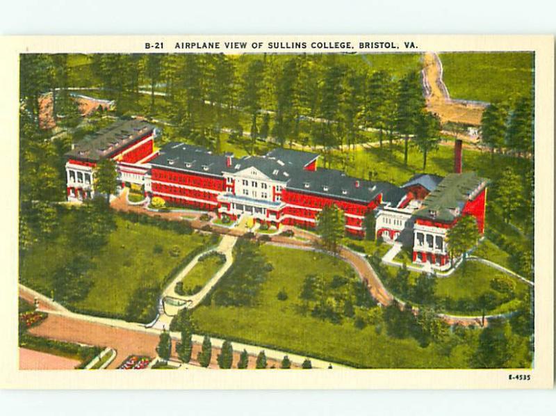 Bristol VA B-21 Aerial View Sullens College E-4535 Postcard # 5703