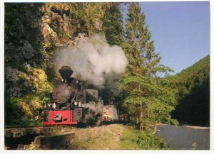 Romanian rails Maramures district Viseu de Sus postcard locomotive 