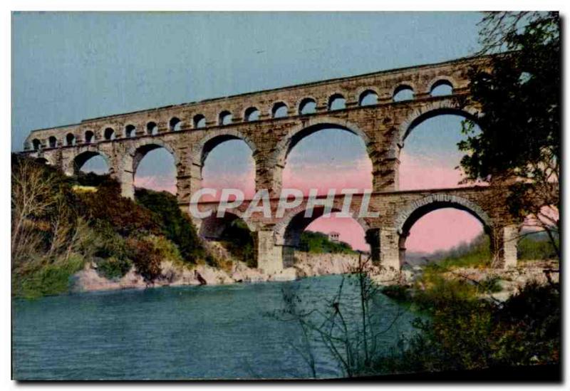 Old Postcard The Pont du Gard Roman aqueduct