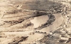 F22/ Belleville Dam Oklahoma RPPC Postcard c1920s verdun Birdseye