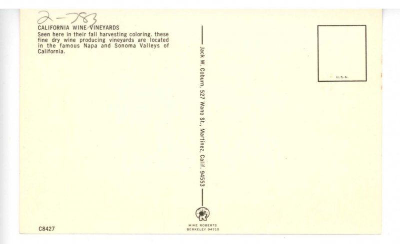 CA - Napa Valley & Sonoma Valley Vineyards