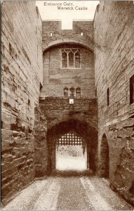 Entrance Gate Warwick Castle Antique Postcard DB Valentine UNP Unused 