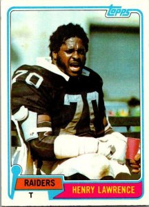 1981 Topps Football Card Henry Lawrence Los Angeles Rams sk10410