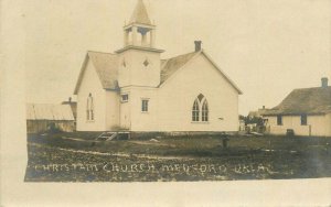 Oklahoma Medford C-1910 Christian Church RPPC Photo Postcard 22-3658