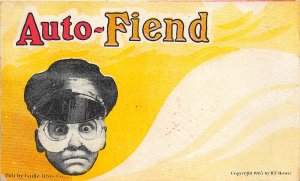 AUOT FIEND c1905 Postcard by H.V. Howe Driver in Goggles And Hat