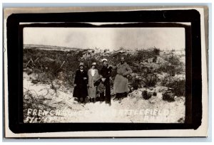 Reims France Postcard RPPC Photo WWI US Navy Sailor Battlefield c1910's Antique