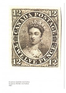 Queen Victoria Twelve Pence Stamp, Prepaid Postal Stationery Postcard, Canada