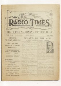 First Ever Issue 1 Of 1923 BBC Old Organ Radio Times Magazine Postcard