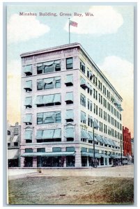 Green Bay Wisconsin Postcard Minahan Building Exterior View 1910 Vintage Antique