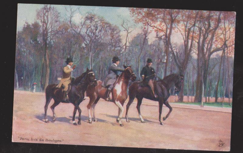 3 Men On Horseback - Bois de Boulogne, Paris - Unused