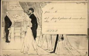 French RSVP For Wedding Henri Morin- c1910 Postcard