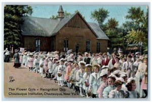 1908 The Flower Girls Recognition Day Chautauqua Institution NY Postcard 