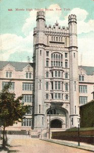 Vintage Postcard 1910 View of Morris High School Bronx New York N. Y.