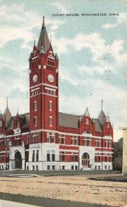 MANCHESTER, Iowa IA ~  COURT HOUSE  Delaware Township~County  1916 Postcard