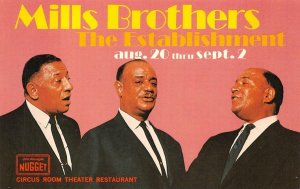 MILLS BROTHERS THE ESTABLISHMENT NUGGET NEVADA BLACK AMERICANA POSTCARD (1960s)