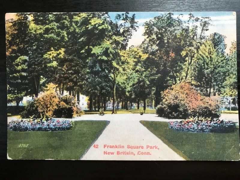 Vintage Postcard 1916 Franklin Square Park New Britain Connecticut CT