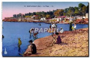 Old Postcard Saint Aygulf The Beach