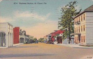 Florida St Cloud Main Street Business Section 1951 Curteich