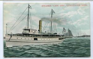 Steamer Cape Ann Gloucester Massachusetts 1909 postcard