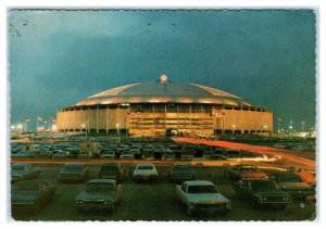 HOUSTON, Texas TX ~ Night View ASTRODOME 1971 Christmas View  4x6 Postcard