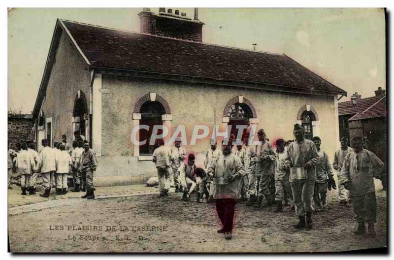 Postcard Old Army Barracks Soup