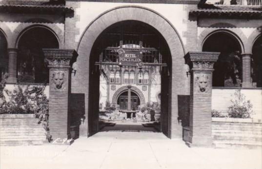 Florida St Augustine Hotel Ponce De Leon Entrance Real Photo