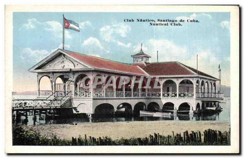 Old Postcard Club nautico Cuba Santiago de Cuba