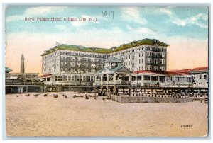 c1910 Royal Palace Hotel Restaurant Boardwalk Building Atlantic City NJ Postcard