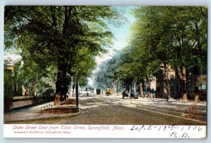 c1905 Springfield Massachusetts Vintage Postcard State Street East Elliot Street