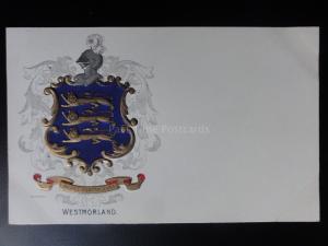 Cumbria: WESTMORLAND - Embossed Heraldic Coat of Arms c1905