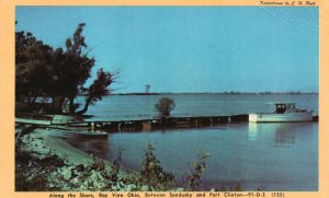 Vintage Postcard 1920's Along Shore Bay View Ohio Bet. Sandusky & Port Clinton