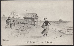 Massachusetts Sketch - Imaginary Cape Cod Copyright & Pub A.M. Nichols ~ Und/B