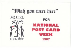 National Postcard Week 1987, Motel Eden Roc, Pointe Au Baril ON, Chrome Postcard