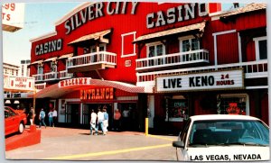 Las Vegas Nevada NE, 1989 Casino Silver City, Main Entrance, Vintage Postcard
