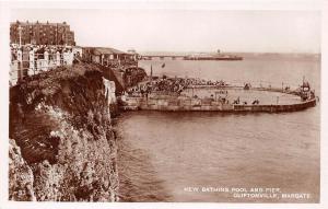 CLIFTONVILLE KENT UK LOT OF 3 PHOTO POSTCARDS BATHING POOL~PROMENADE~WINTER GDNS