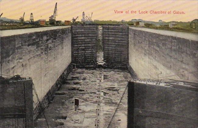 Panama Canal View Of The Lock Chamber Of Gatun