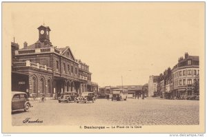 DUNKERQUE , Nord , France , 1910s ; La Place de la gare