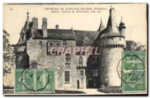 Old Postcard Environs de Saint Pol De Leon Sibiril Château de Kérouzéré