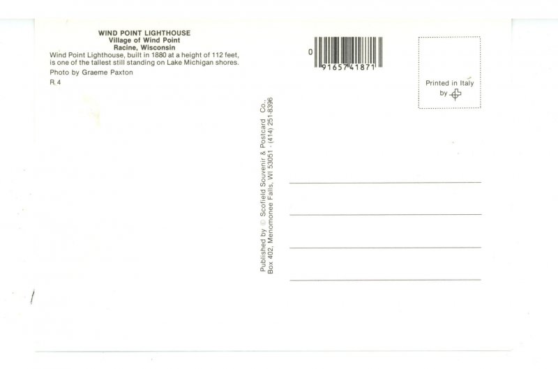 WI - Racine. Wind Point Lighthouse  (continental size)